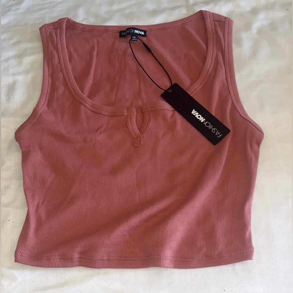 NEW W/ Tags Fashion Nova Leah Ribbed Tank Top - Brown Size: Large Womens